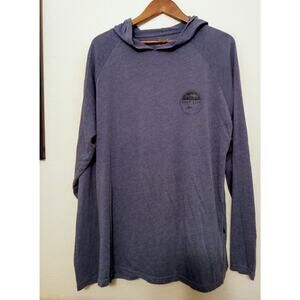 Salt Life Hooded Lightweight Long Sleeve T-Shirt Faded Blue Fish Graphic SZ L